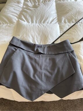 Sunday Best Charcoal Gray Asymmetric Skort